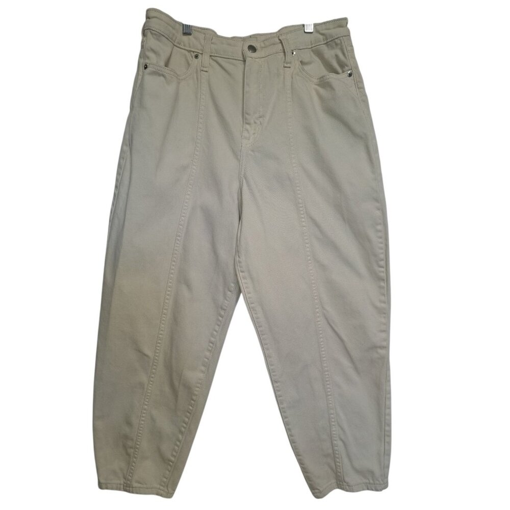 A New Day Womens Pants 10/30R Khaki Beige Straight Leg Cotton Stretch